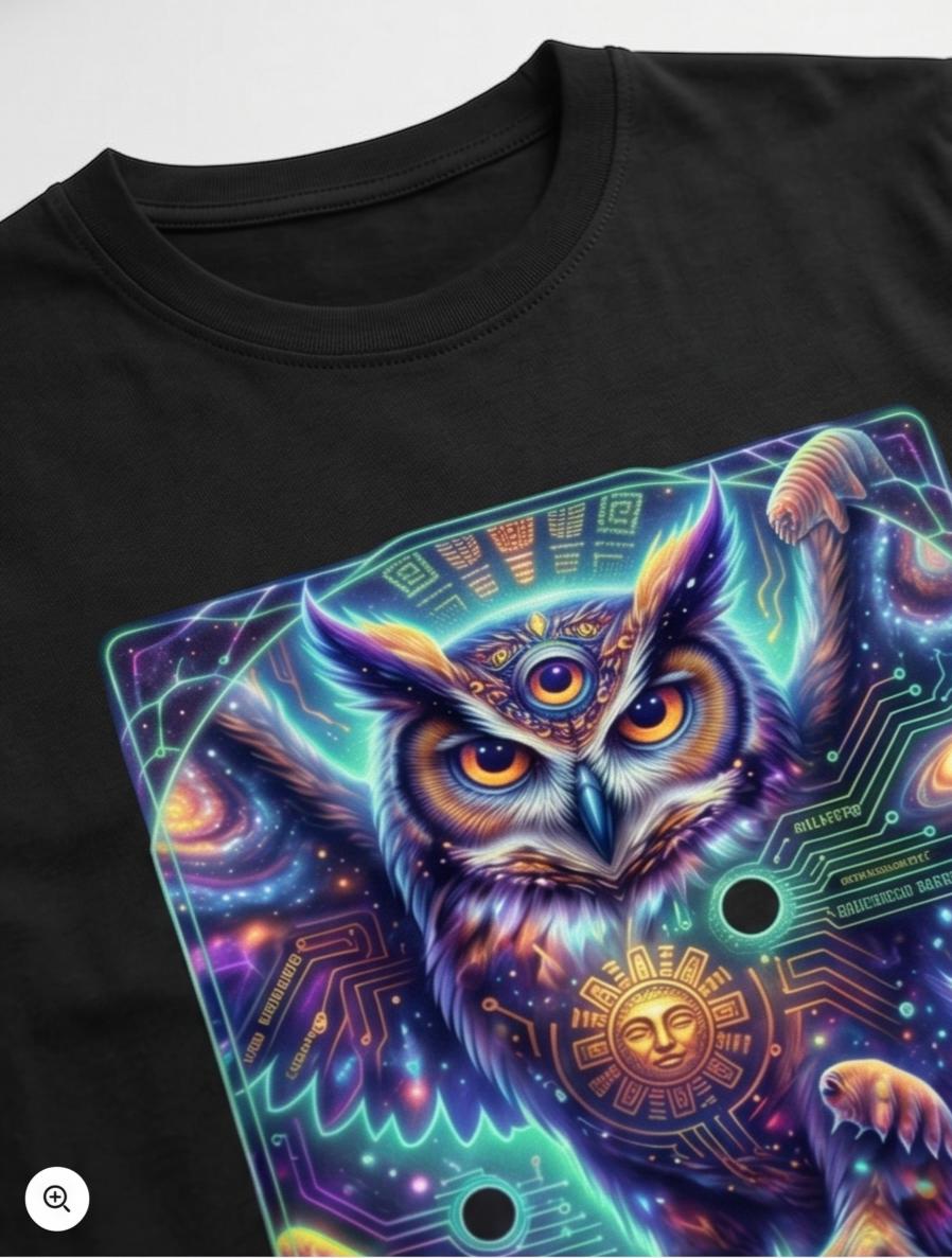 Trippy Technicolor Owl Unisex T-Shirt