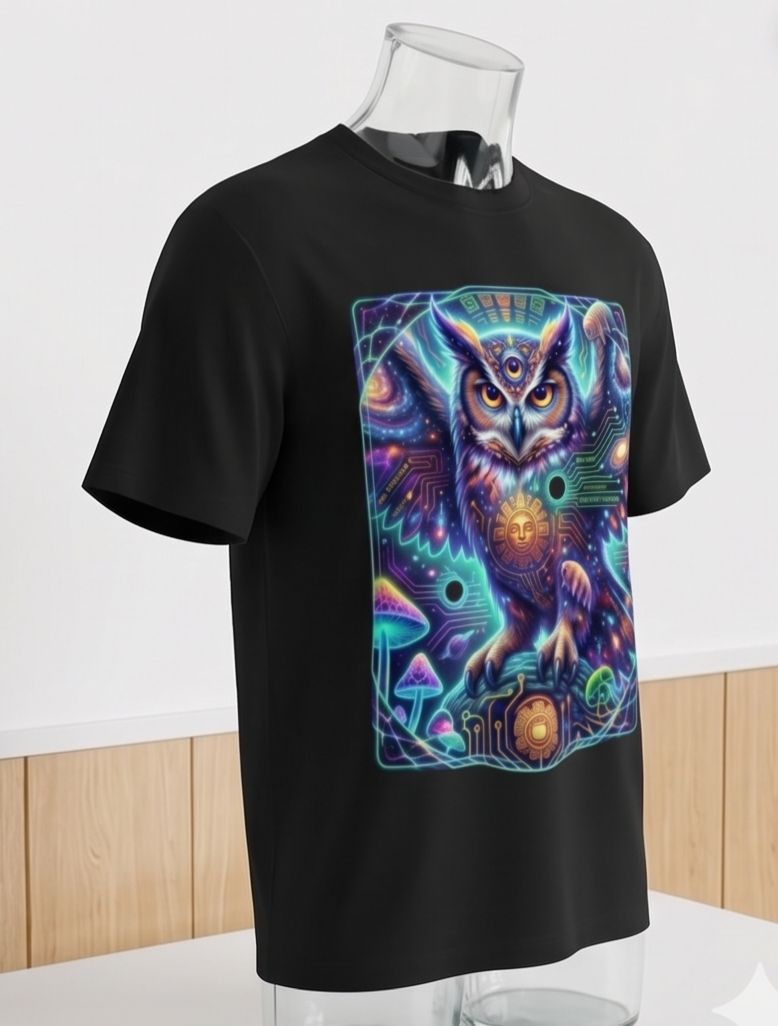 Trippy Technicolor Owl Unisex T-Shirt